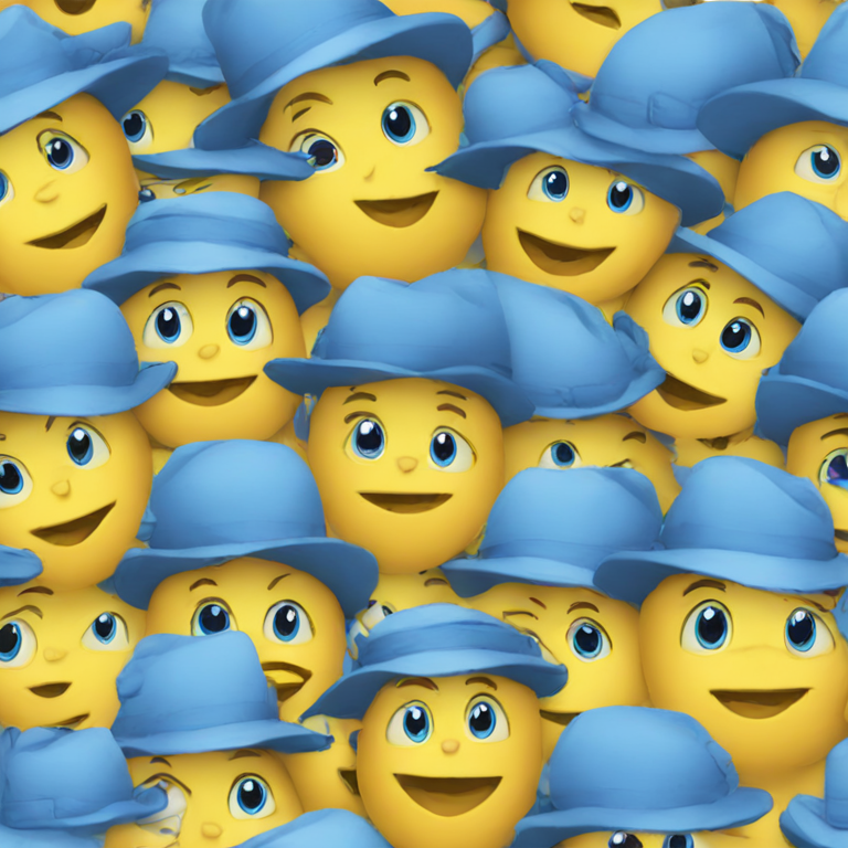 genmoji : Un poussin bleu avec un visage bleu