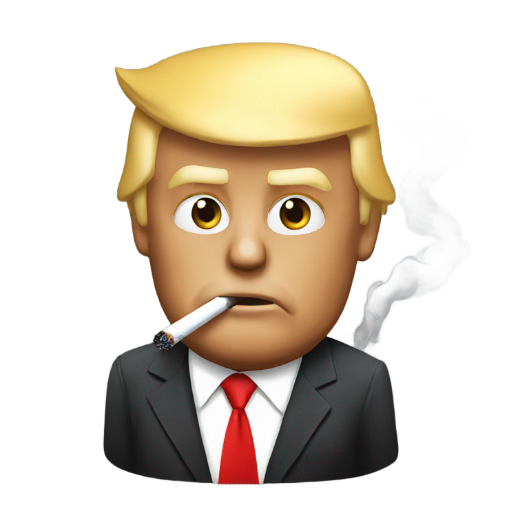 genmoji: Donald Trump with a Cigarette