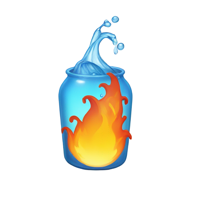 絵文字：火に水を注ぐ