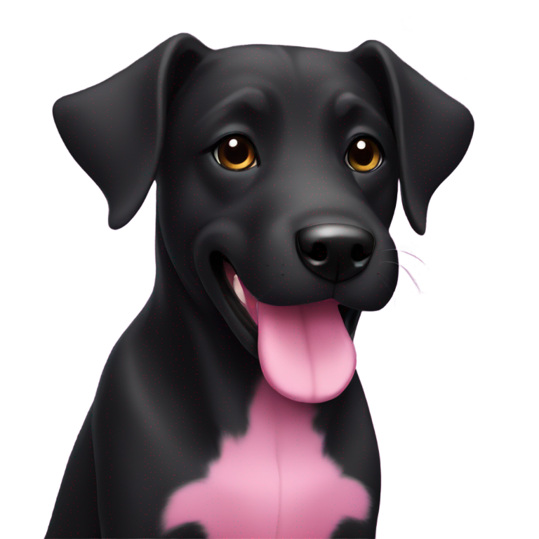 genmoji : Chien noir avec des étoiles roses