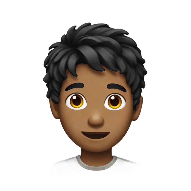 genmoji：黑发扫过一边的孩子
