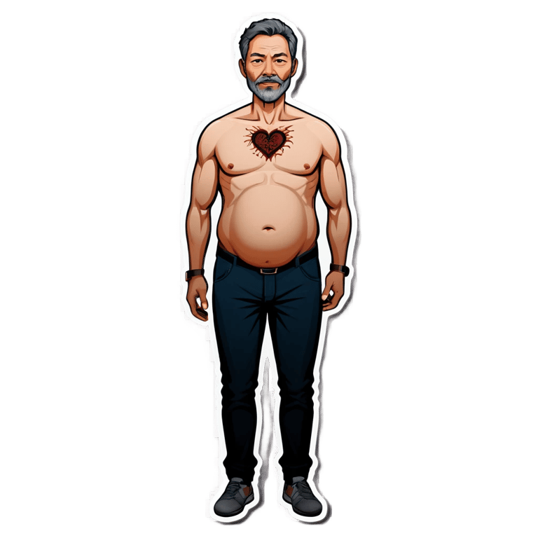 genmoji: A pregnant man with grey skin