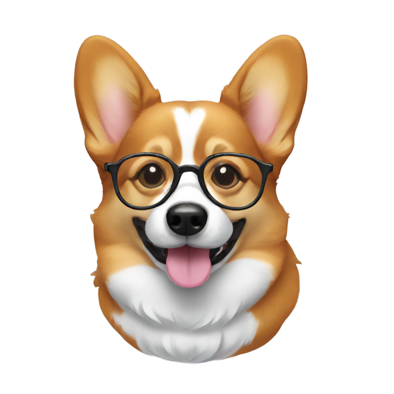 genmoji：戴眼镜的柯基犬