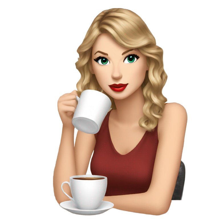 絵文字：Taylor swift drinking coffew
