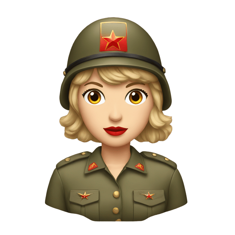 genmoji : Taylor Swift as a Soviet Soldier