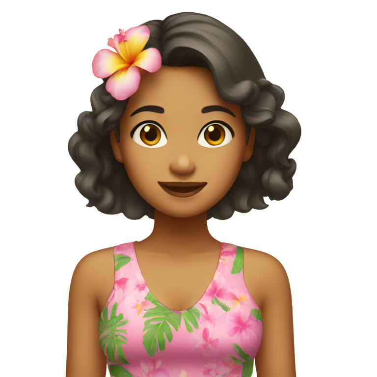 genmoji: Hawaiian girl