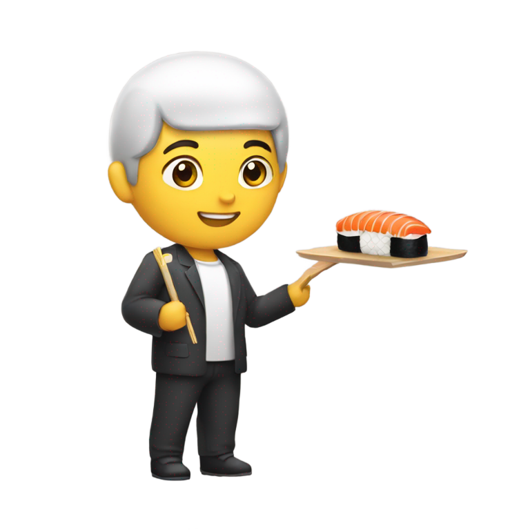 genmoji：男孩手持寿司