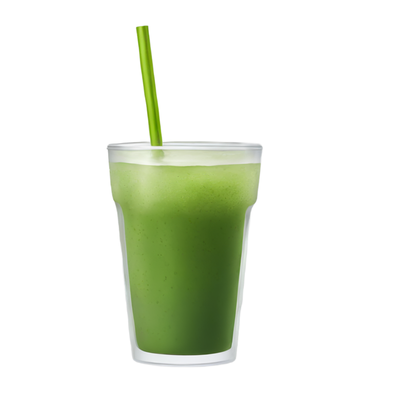 genmoji：make a green matcha drink with a clear straw in a clear glass cup with less detail