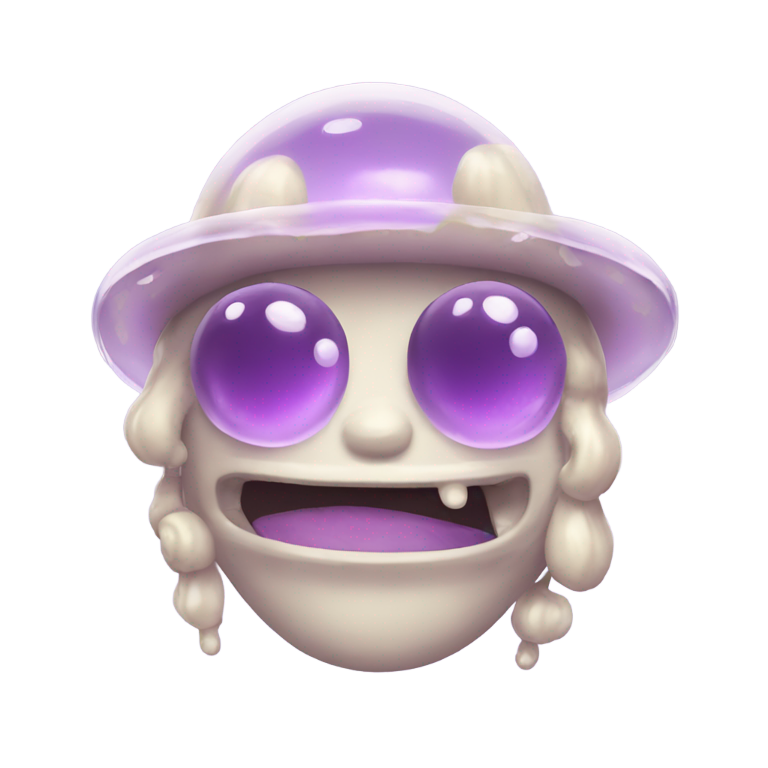 genmoji : Boba clair fabriqué avec de la peinture en améthyste transparente