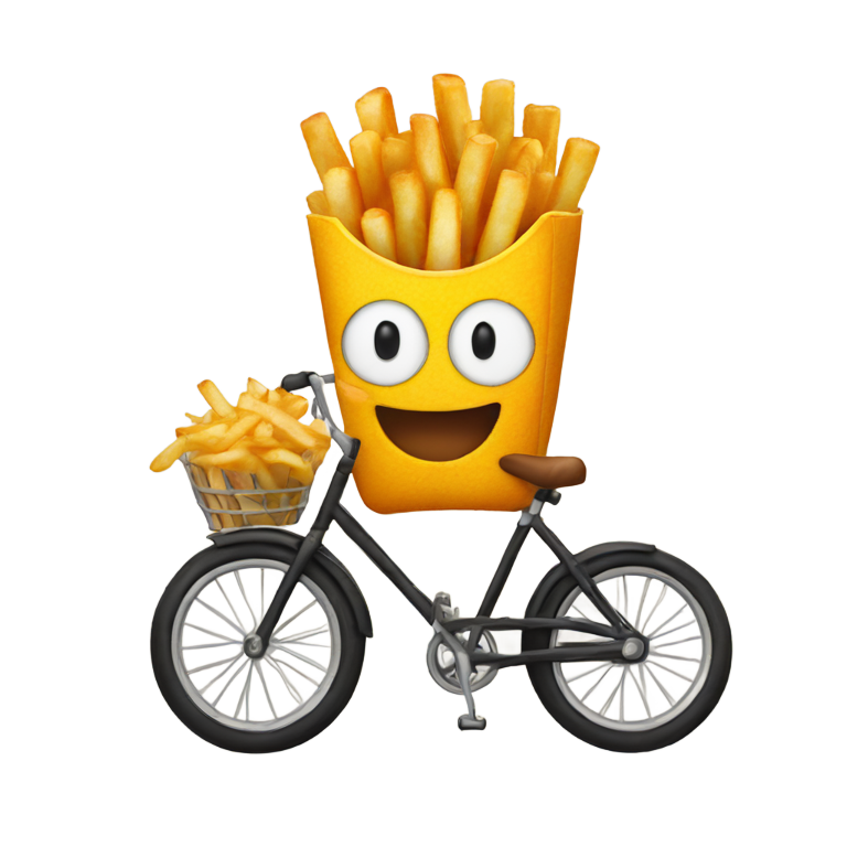 絵文字：自転車に乗ったフライドポテト