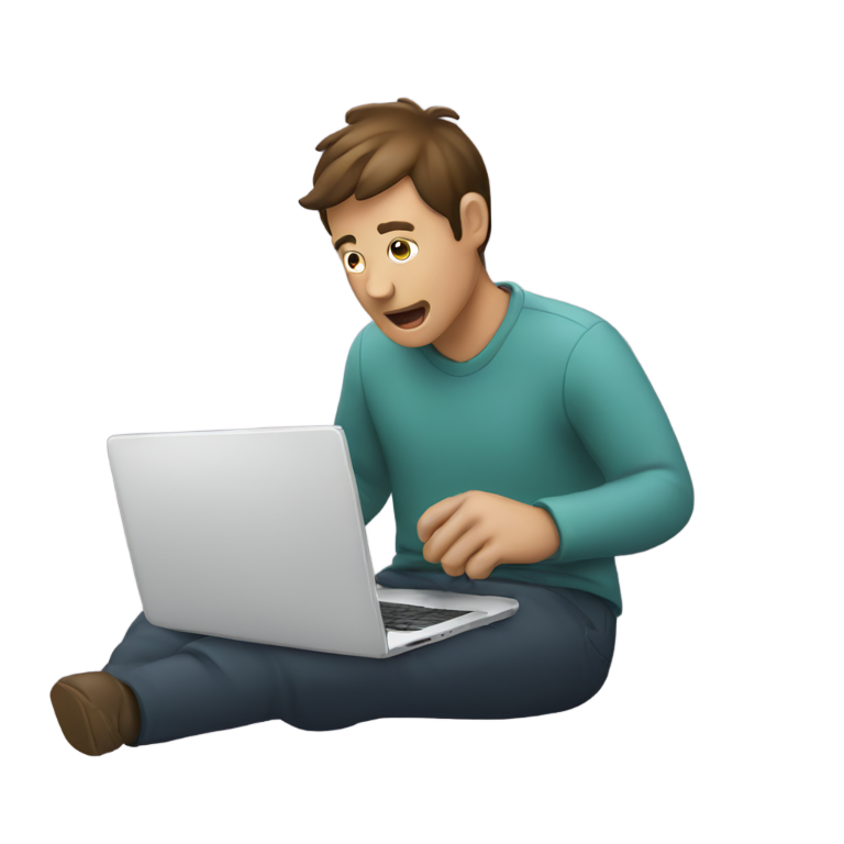 genmoji：人在笔记本电脑前被抓到