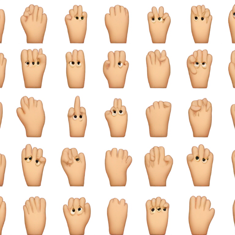genmoji : Une grille de doigts de dessin animé