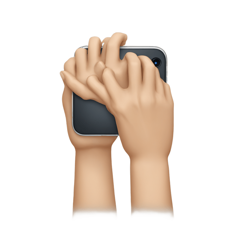 genmoji：One hand ready to keep a Iphone