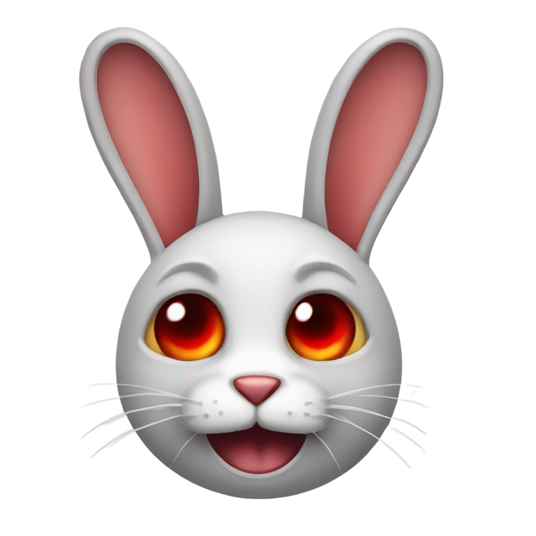 genmoji: bad rabbit with red eye