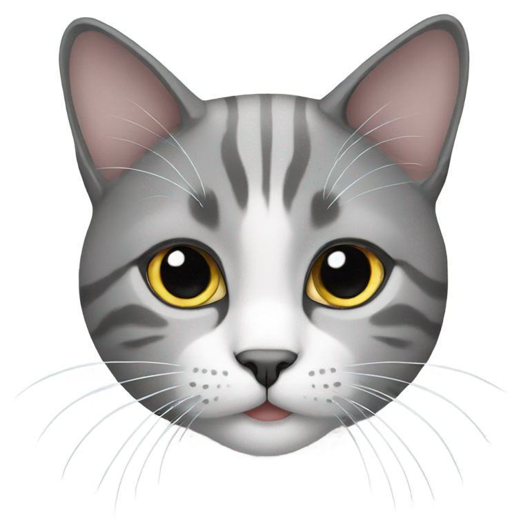 genmoji: a beautiful grey and white cat