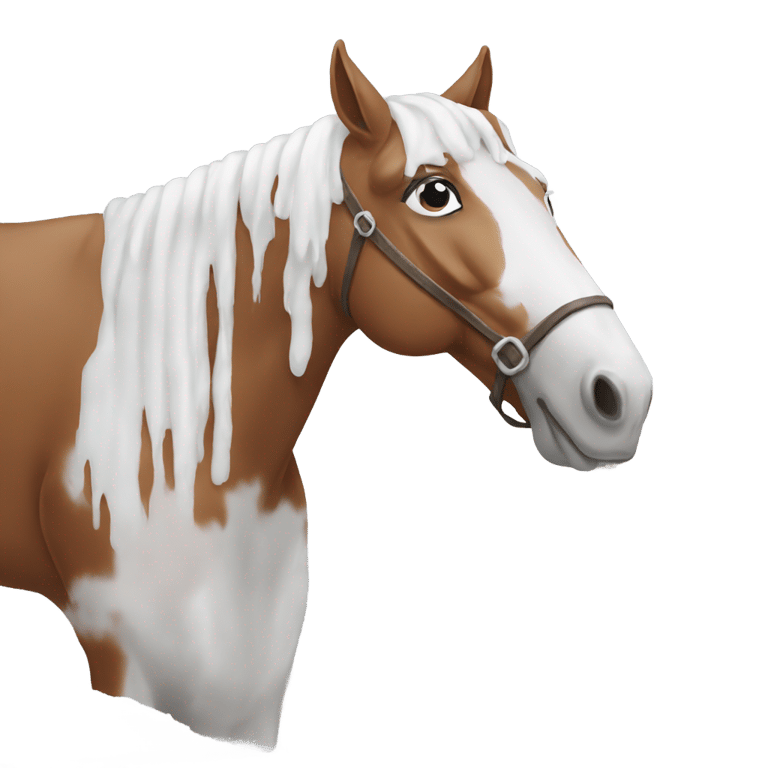 genmoji : Horse with powdered sugar