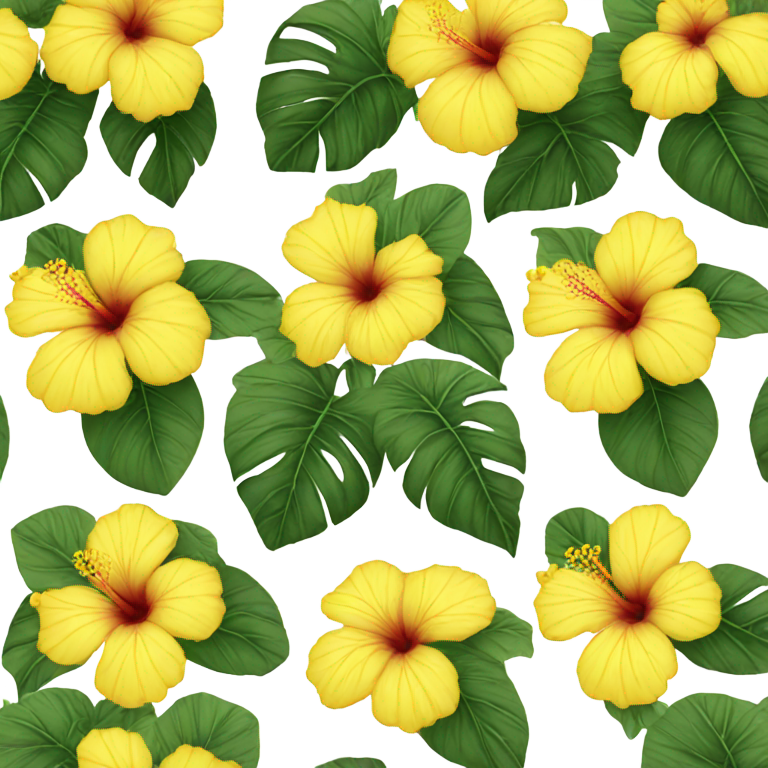 genmoji : Fleur d'hibiscus jaune et noire