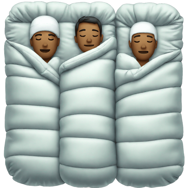 genmoji：睡袋，白点点，两个男孩，两个男孩