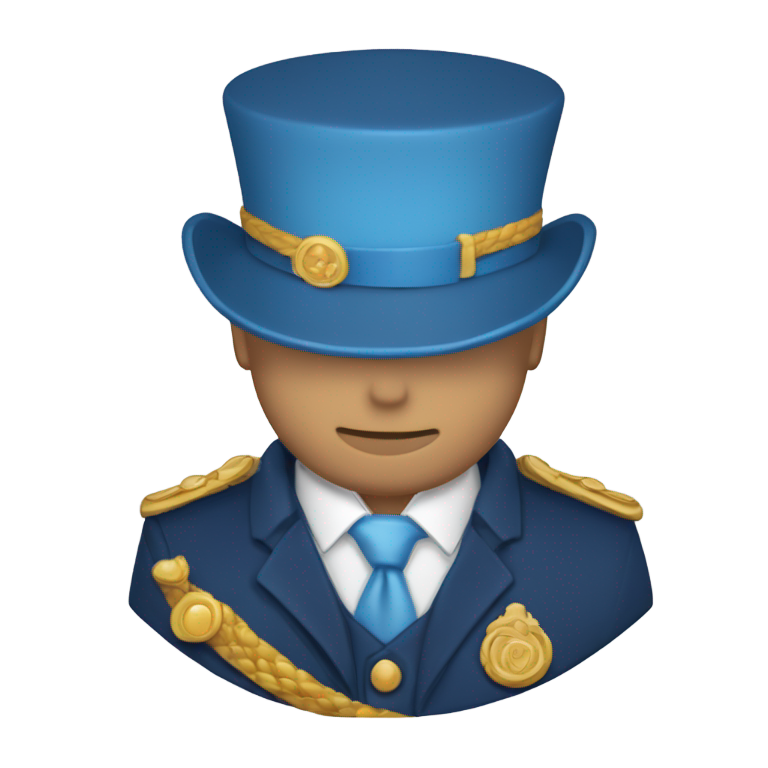 genmoji：市长穿着深蓝色西装打领带，披着三色绶带