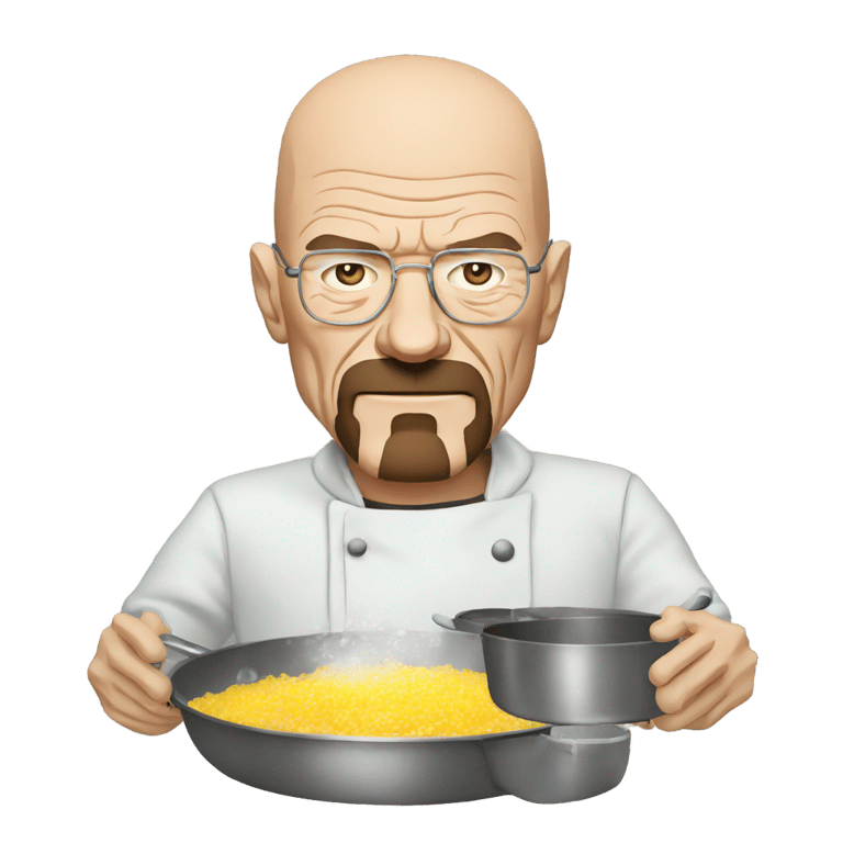 genmoji : Walter White cuisine de la méthamphétamine