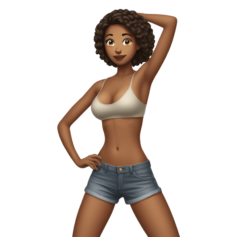 genmoji：hottest girl with less cloth