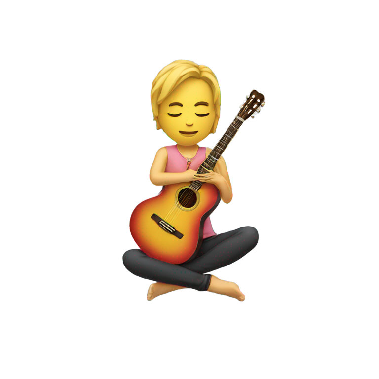 genmoji：chain rose guitar meditation pose