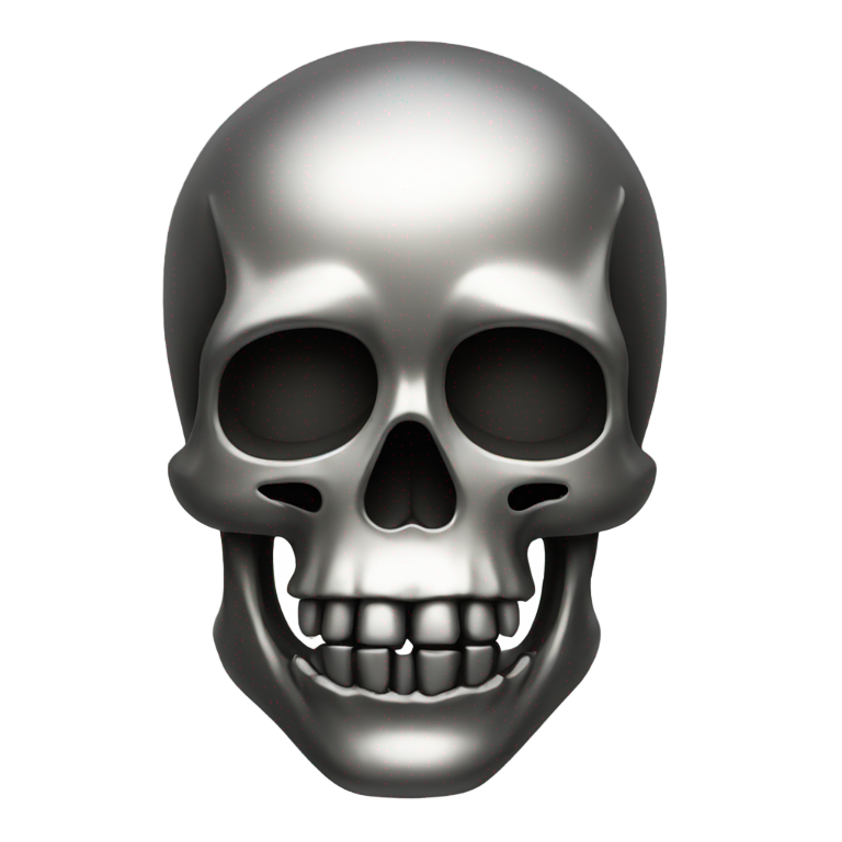genmoji: Skull made of metal