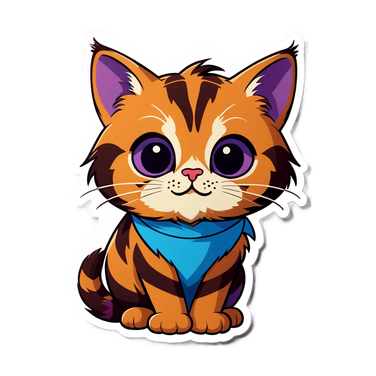 genmoji：一只可爱的孟加拉猫，毛色呈紫蓝渐变，说着你好