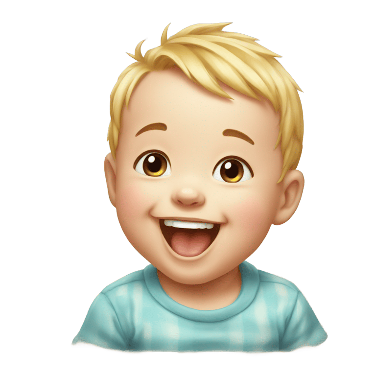 genmoji：可爱的笑着的婴儿儿童肖像