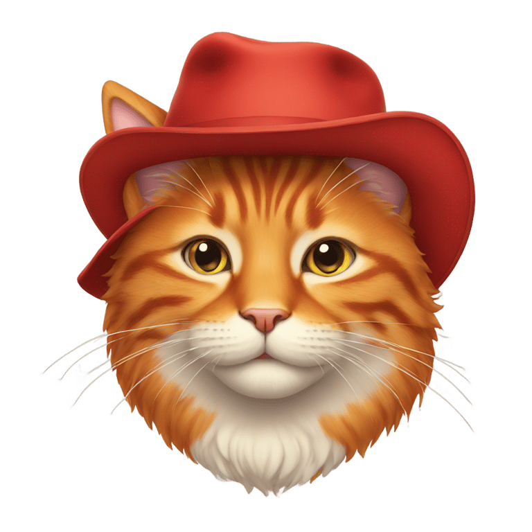 genmoji：一只戴着帽子的红猫