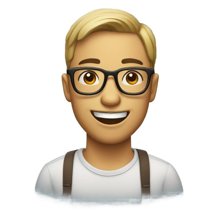 genmoji: Guy with glasses sticking tongue out