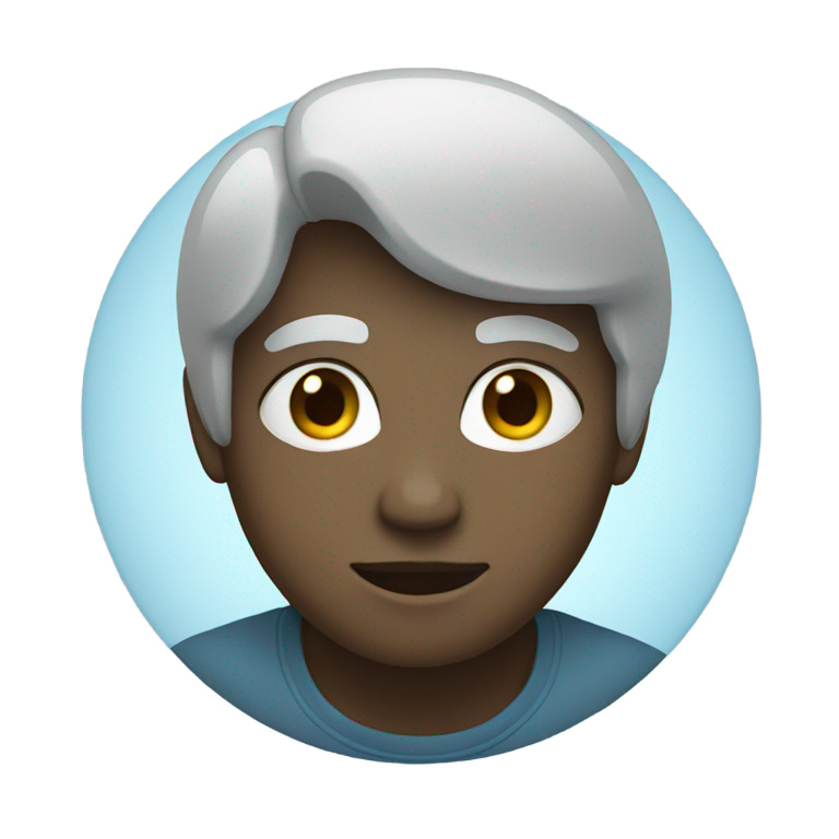 genmoji : Un cercle noir avec un centre bleu clair.