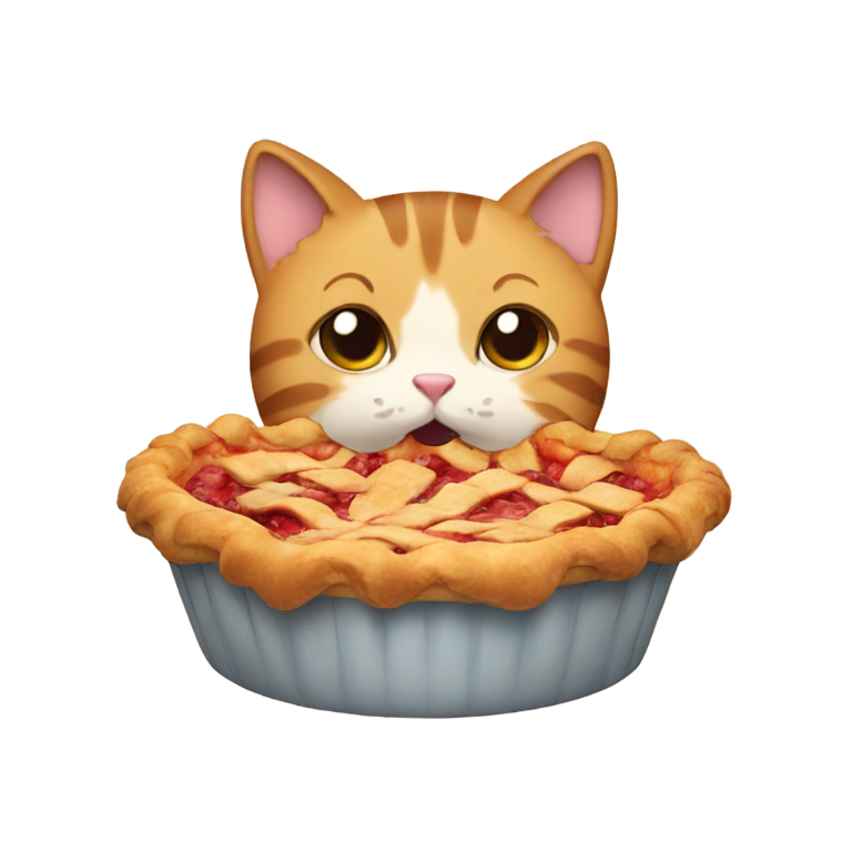 genmoji: cat eating pie