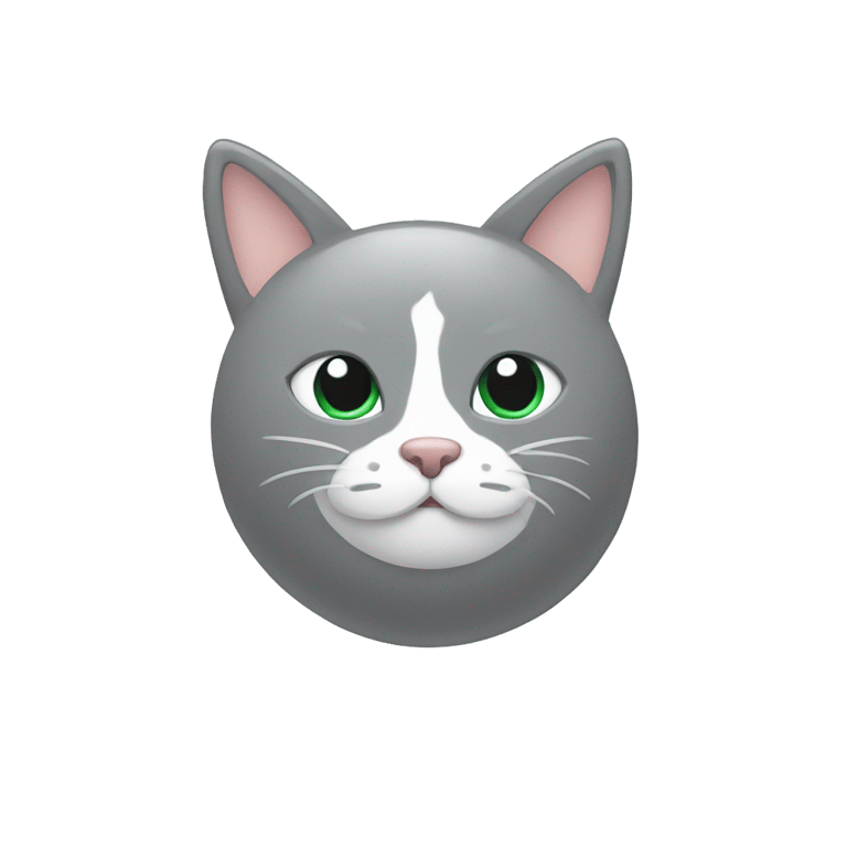 genmoji : Gray circle emoji with cat ears, but isn't a cat.