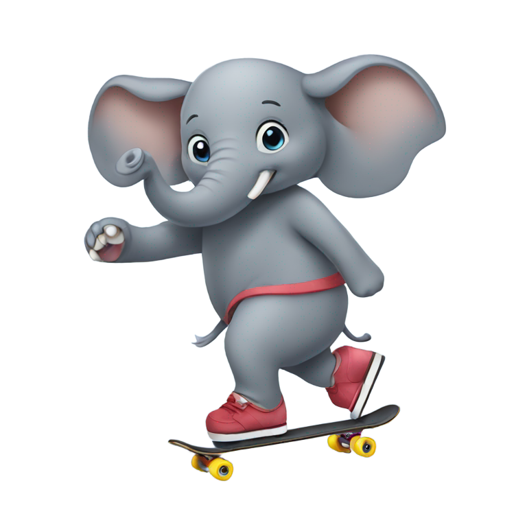 genmoji: Elephant skating