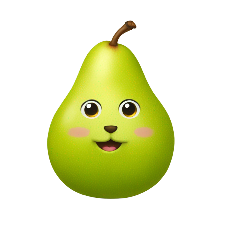 genmoji : Poire poilue mignonne