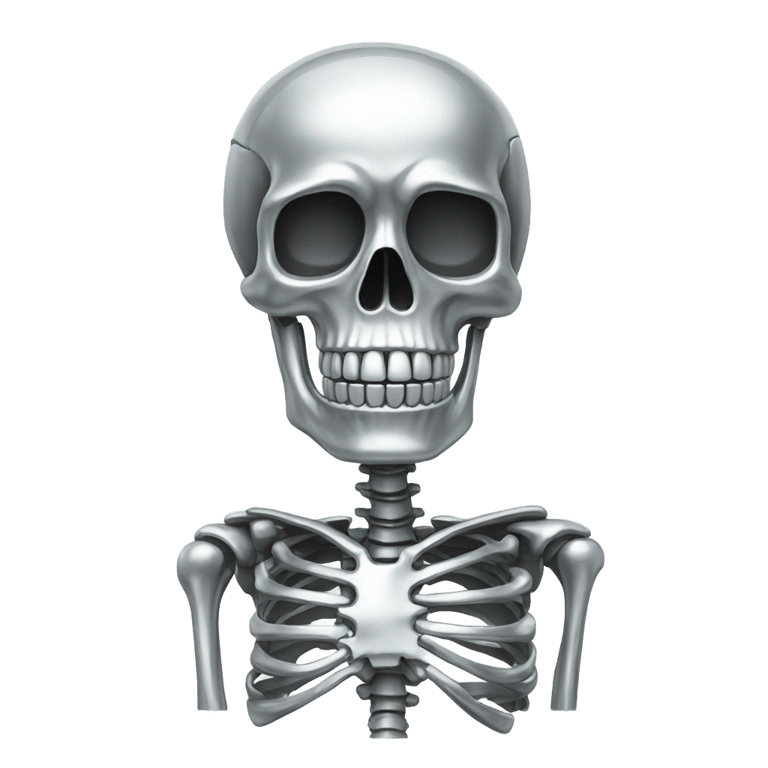 genmoji : Skeleton made out of chrome