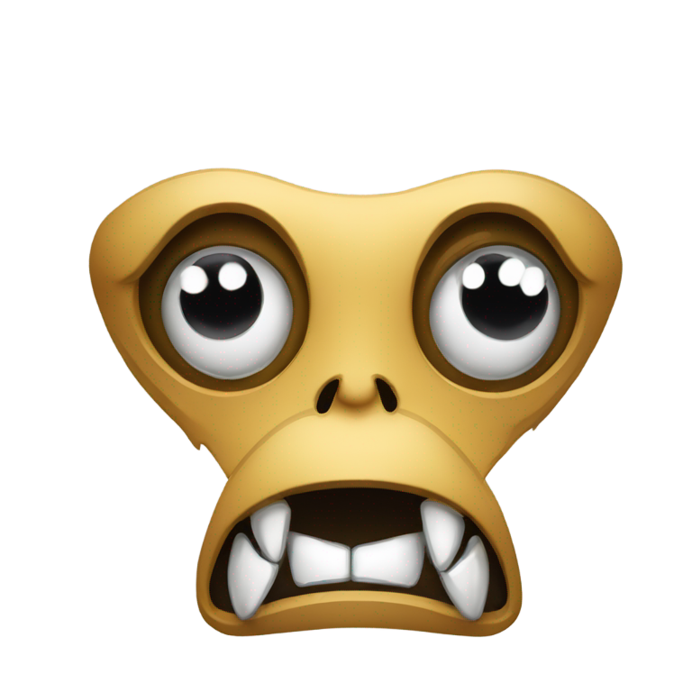 genmoji：黑色俄文字母“Д”及愤怒的眼睛和尖牙