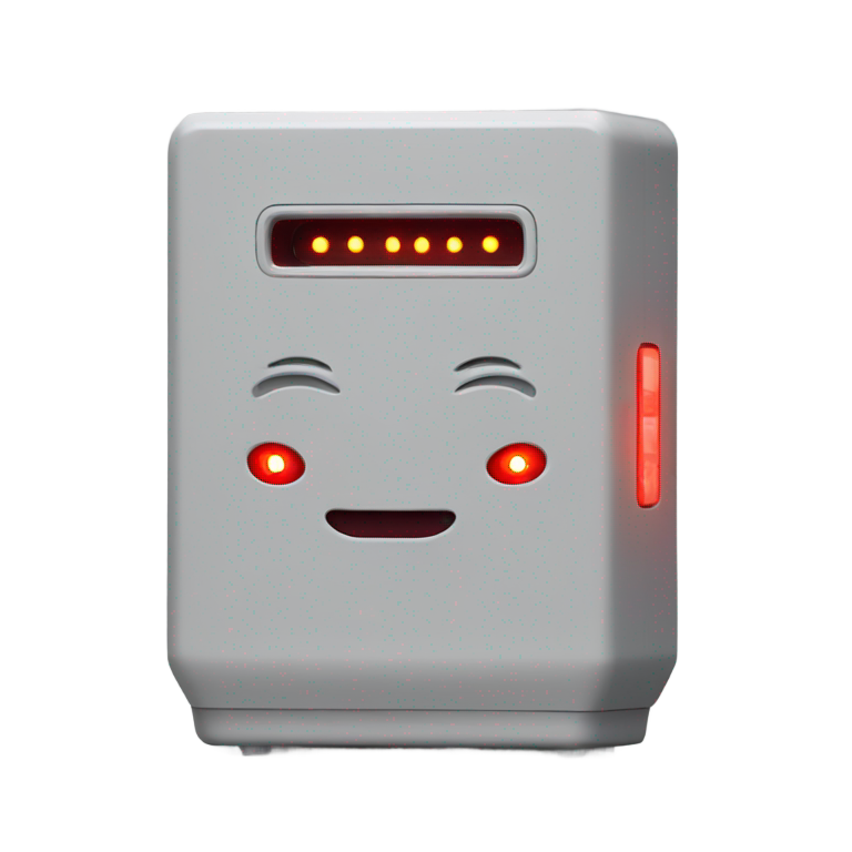 genmoji：现代风格的电缆盒，带红色电源指示灯