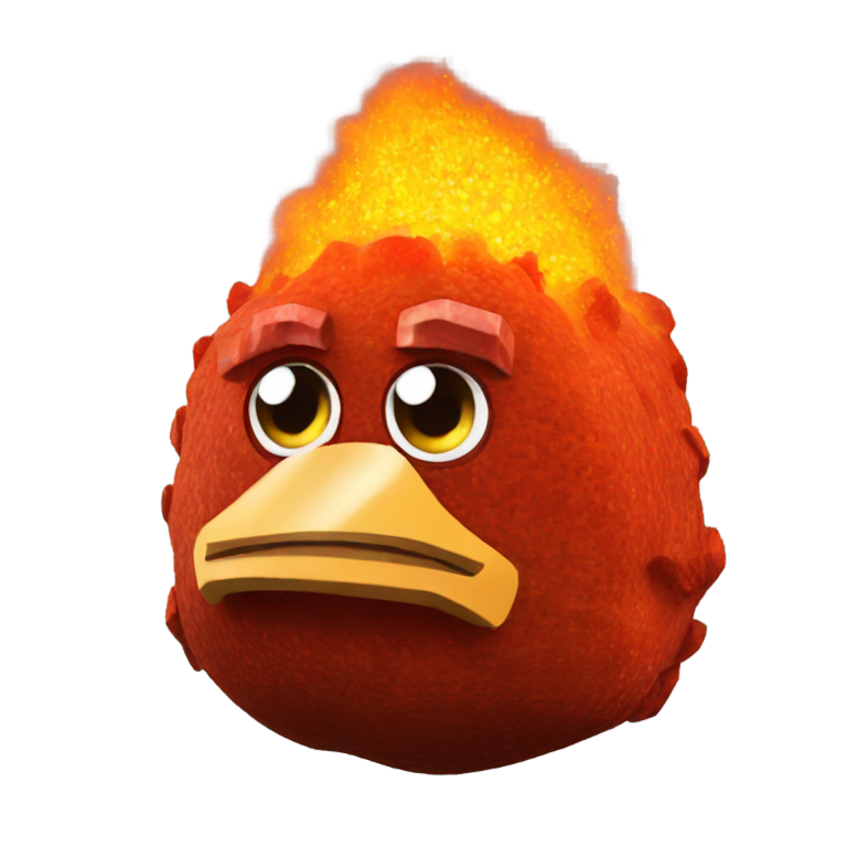 genmoji: Steve's Lava Chicken from Minecraft Movie
