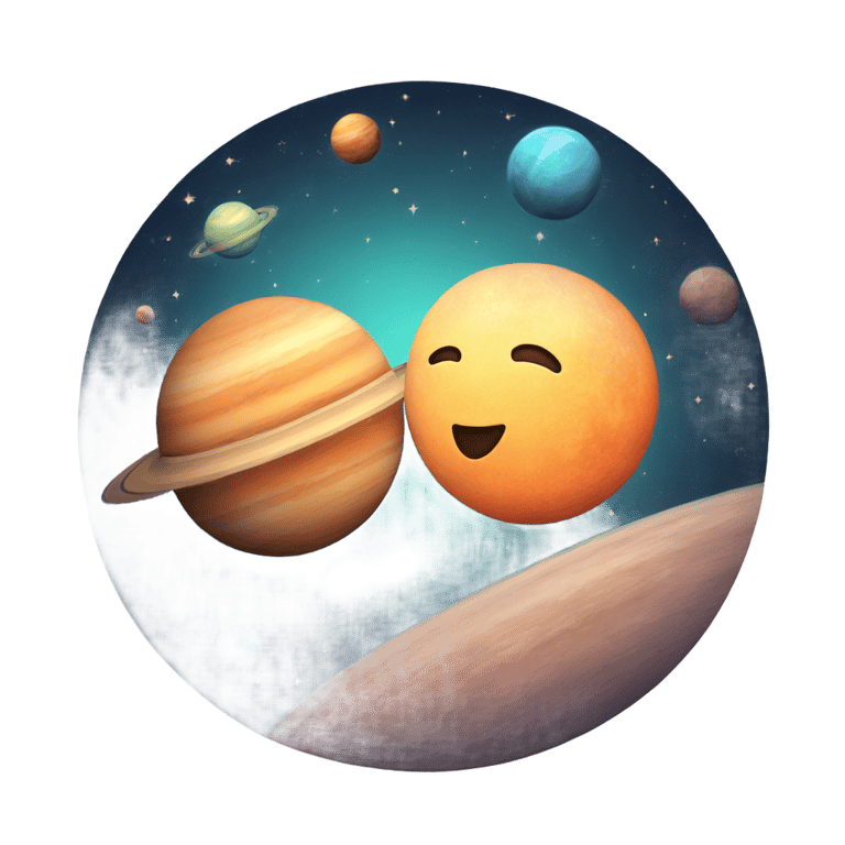 genmoji : planets hugging