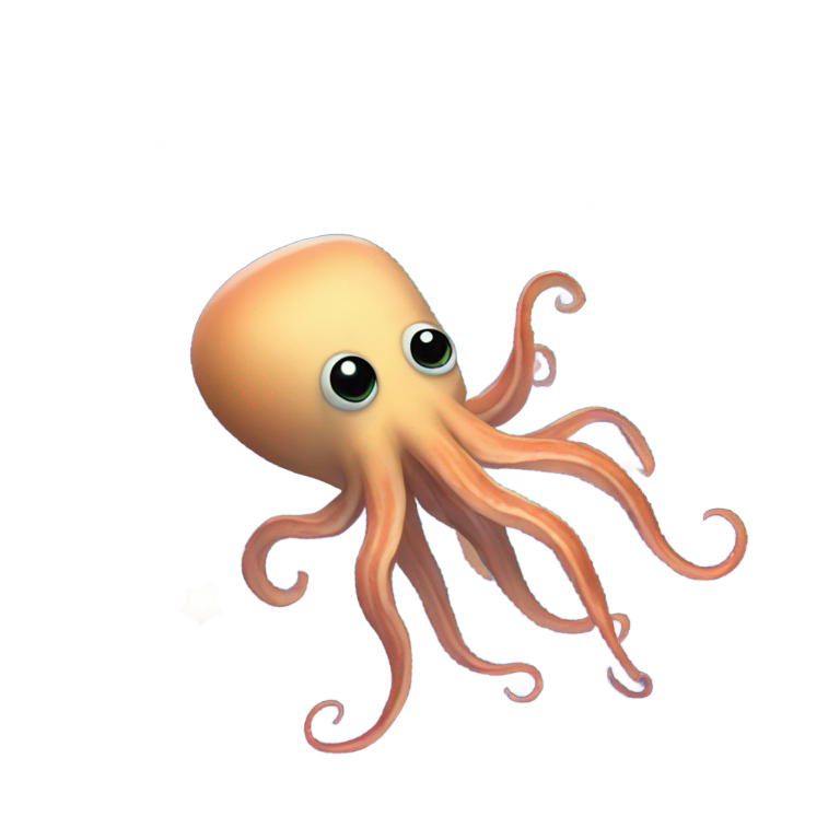 genmoji: A squid floating through space and the stars