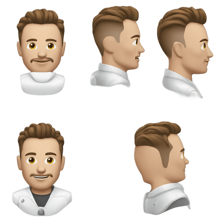 genmoji : Elon Musk en coiffeur