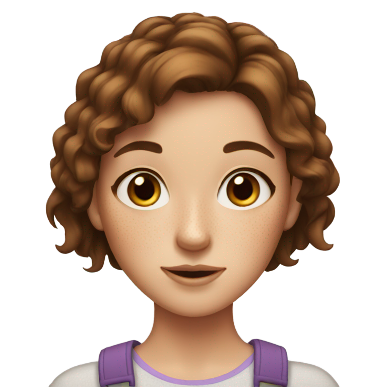 genmoji：棕发雀斑女孩