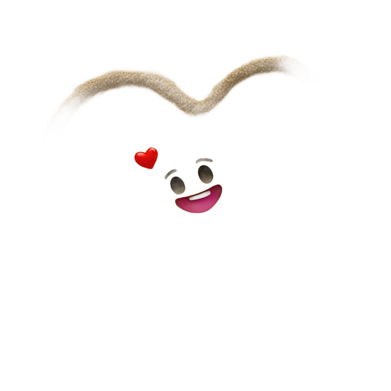 genmoji : Cœur sur le sable de la plage