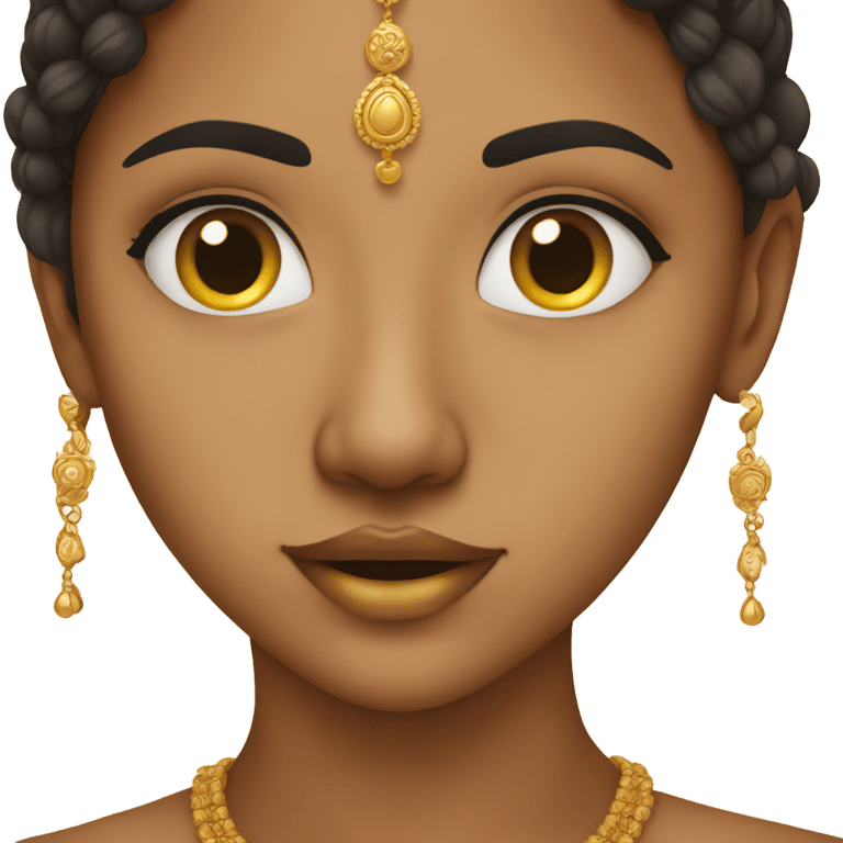 genmoji: A Bengali girl with a gold nose ring