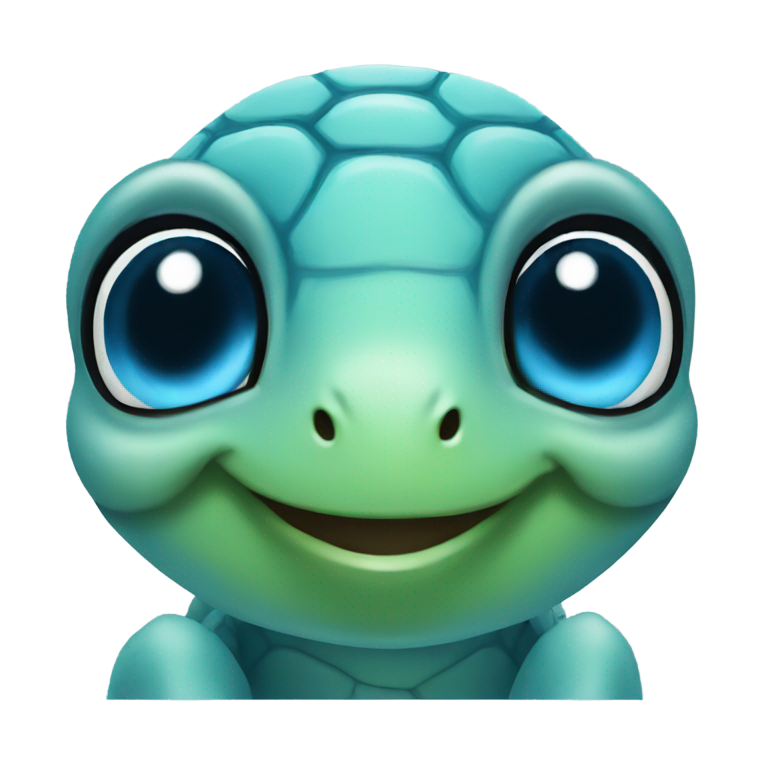 genmoji: blue baby turtle
