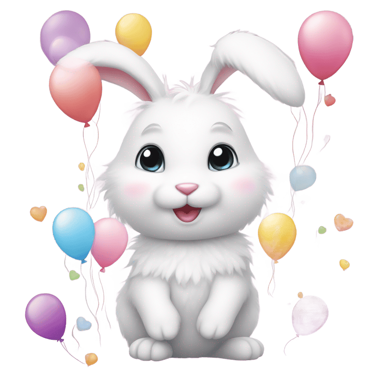 genmoji：可爱的小兔子，白白的毛，长长的耳朵，圆圆的脸蛋，小小的鼻子，闪亮的眼睛
