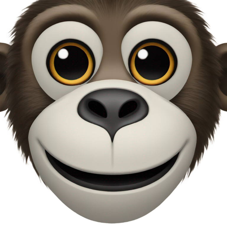 genmoji : singe avec des pieds noirs et des orteils blancs