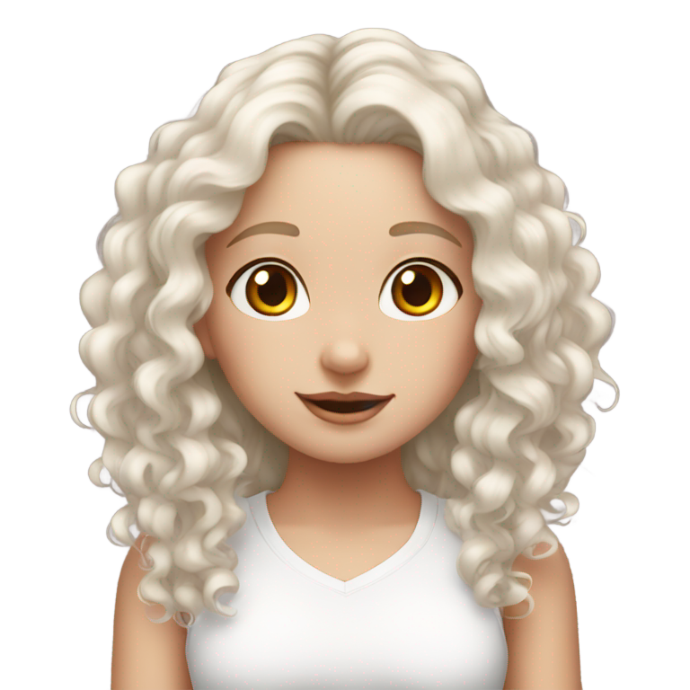genmoji : Fille à la peau blanche avec des cheveux bouclés et des oreilles de lapin